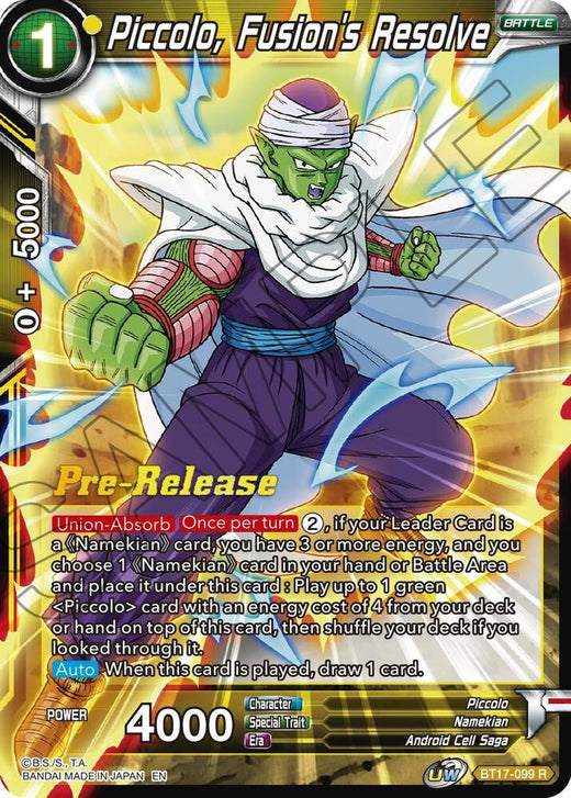 Piccolo, Fusion's Resolve BT17-099 Rare
