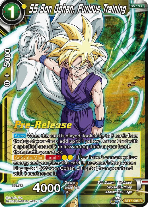 SS Son Gohan, Furious Training BT17-095 Rare