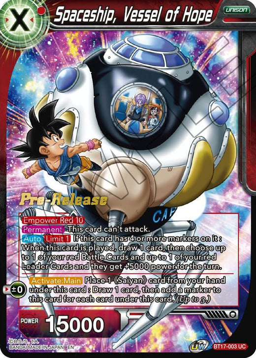 Spaceship, Vessel of Hope BT17-003 Uncommon