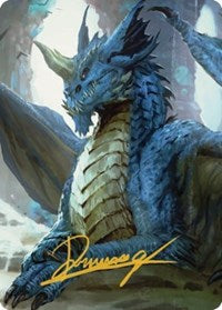 Young Blue Dragon Art Card (Gold-Stamped Signature) 27 S