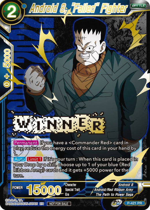 Android 8, "Failed" Fighter (Championship Pack 2022 Vol.2) (Winner Gold Stamped) P-421 Promo Foil