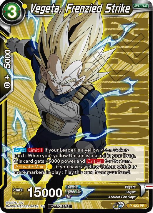 Vegeta, Frenzied Strike (Championship Pack 2022 Vol.2) P-423 Promo Foil