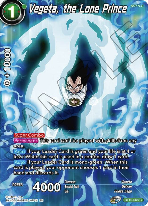 Vegeta, the Lone Prince BT10-068 Common Foil