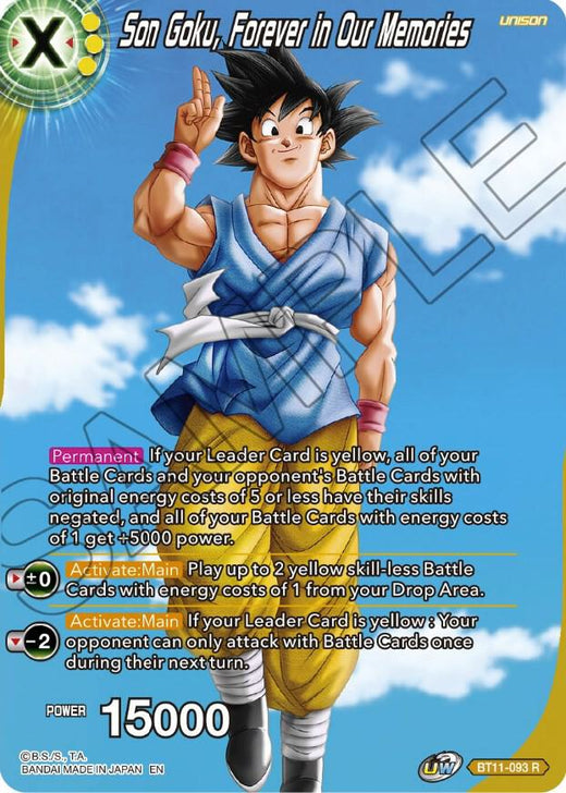 Son Goku, Forever in Our Memories BT11-093 Rare Foil