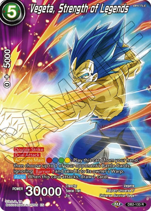 Vegeta, Strength of Legends DB2-133 Rare Foil
