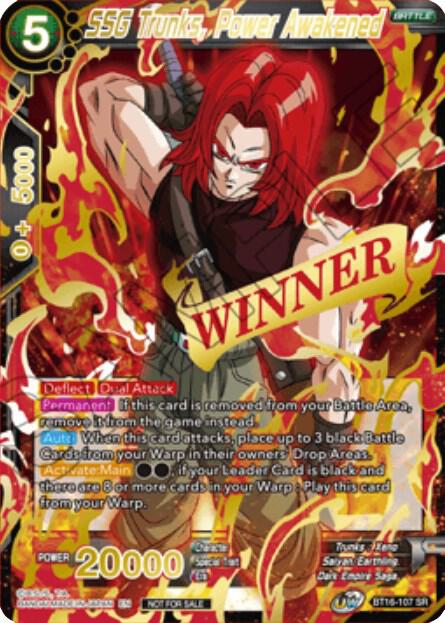 SSG Trunks, Power Awakened (Winner Stamped) BT16-107 Promo Foil