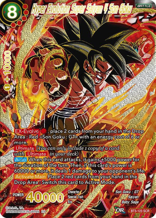 Hyper Evolution Super Saiyan 4 Son Goku (SCR) BT3-123 Secret Rare Foil
