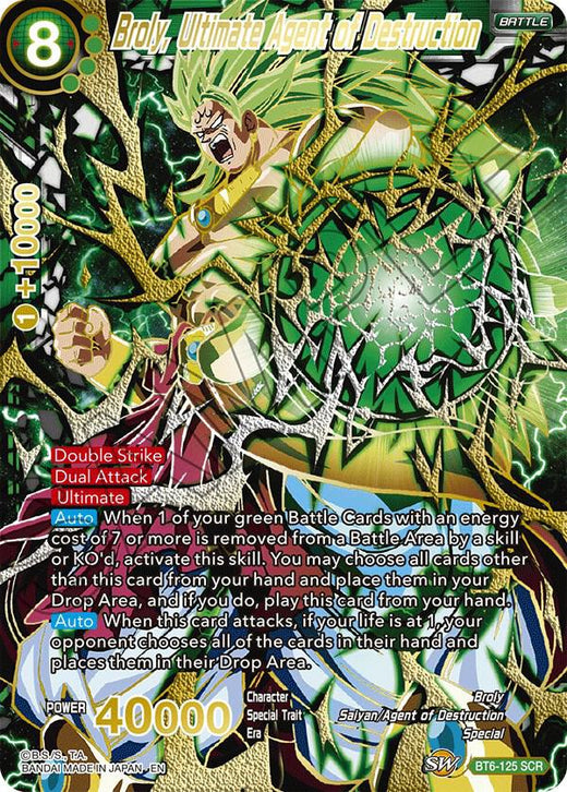 Broly, Ultimate Agent of Destruction (SCR) BT6-125 Secret Rare Foil