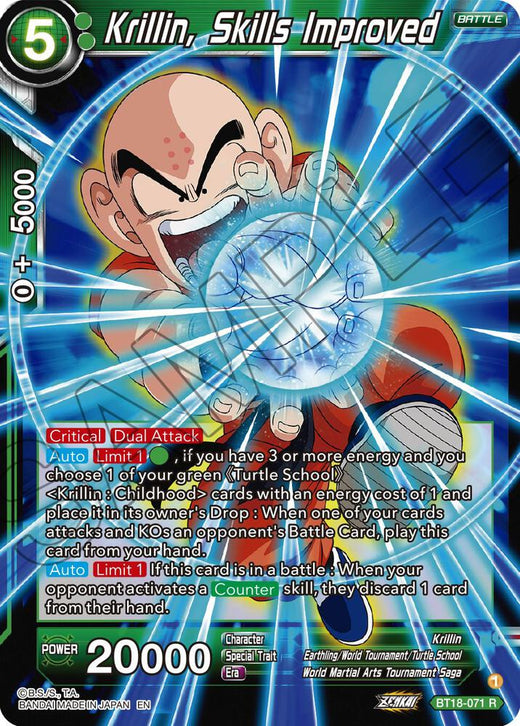Krillin, Skills Improved BT18-071 Rare
