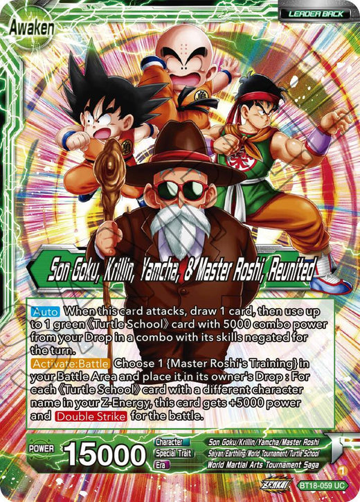 Master Roshi // Son Goku, Krillin, Yamcha, & Master Roshi, Reunited BT18-059 Uncommon