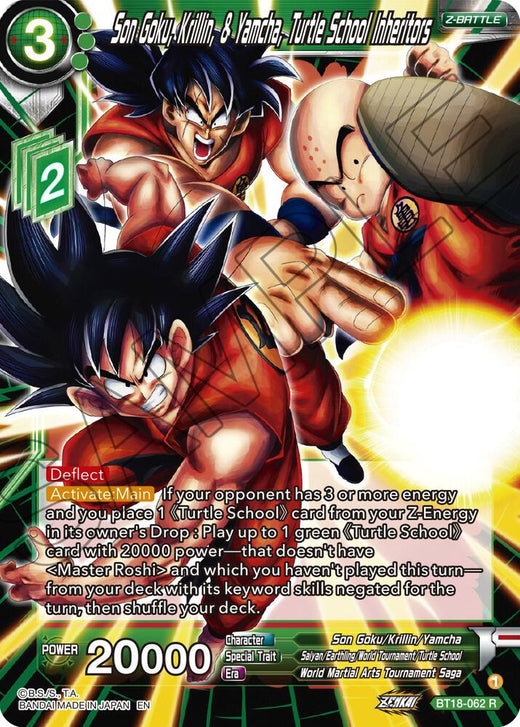 Son Goku, Krillin, & Yamcha, Turtle School Inheritors BT18-062 Rare