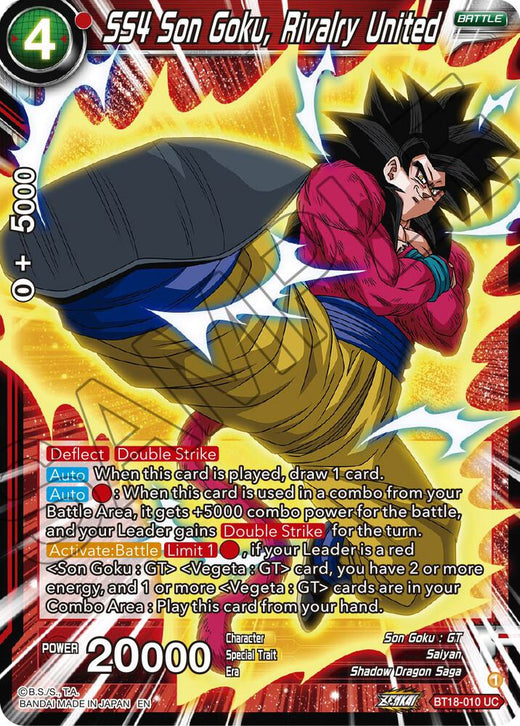 SS4 Son Goku, Rivalry United BT18-010 Uncommon