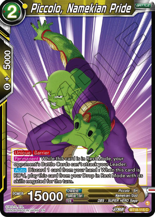 Piccolo, Namekian Pride BT18-115 Common