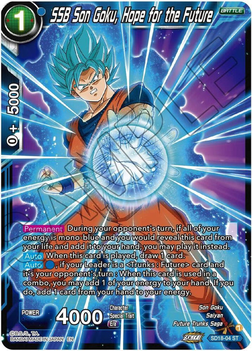 SSB Son Goku, Hope for the Future SD18-04 Starter Rare Foil