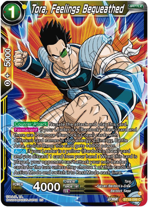 Tora, Feelings Bequeathed BT18-099 Common