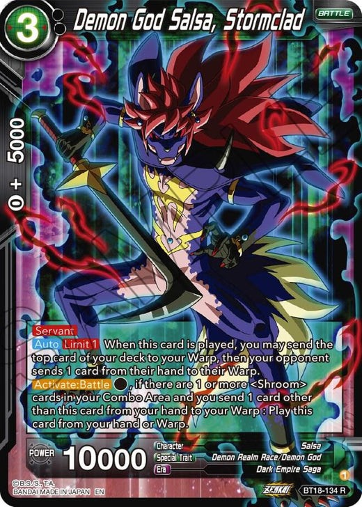Demon God Salsa, Stormclad BT18-134 Rare