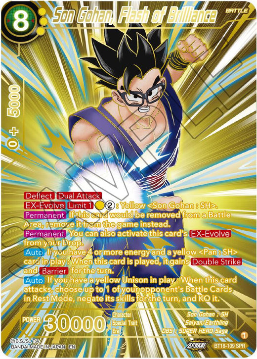 Son Gohan, Flash of Brilliance (SPR) BT18-109 Special Rare Foil