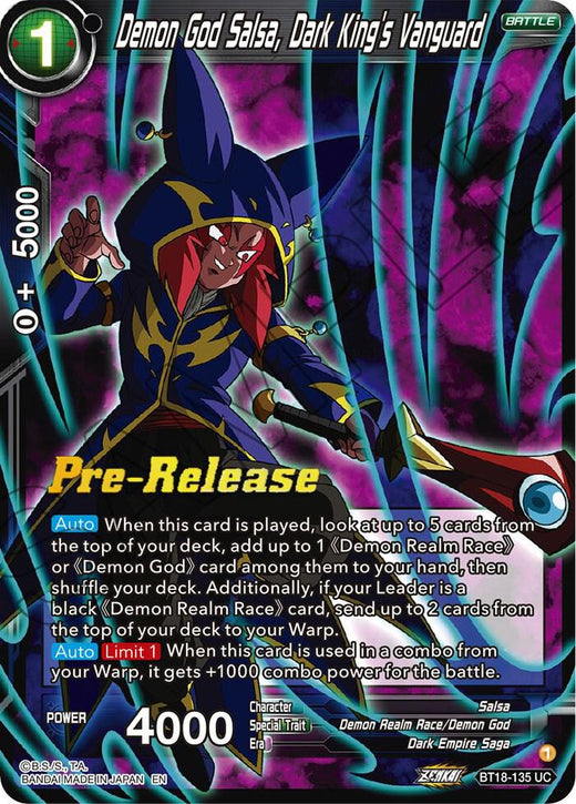 Demon God Salsa, Dark King's Vanguard BT18-135 Uncommon