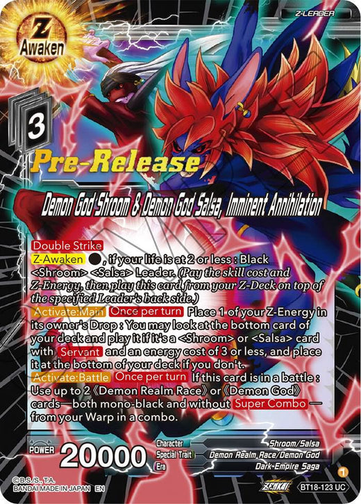 Demon God Shroom & Demon God Salsa, Imminent Annihilation BT18-123 Uncommon