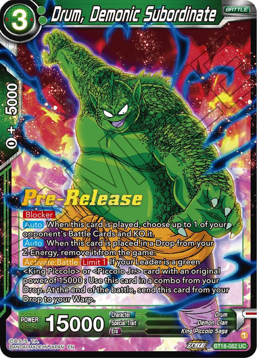Drum, Demonic Subordinate BT18-082 Uncommon