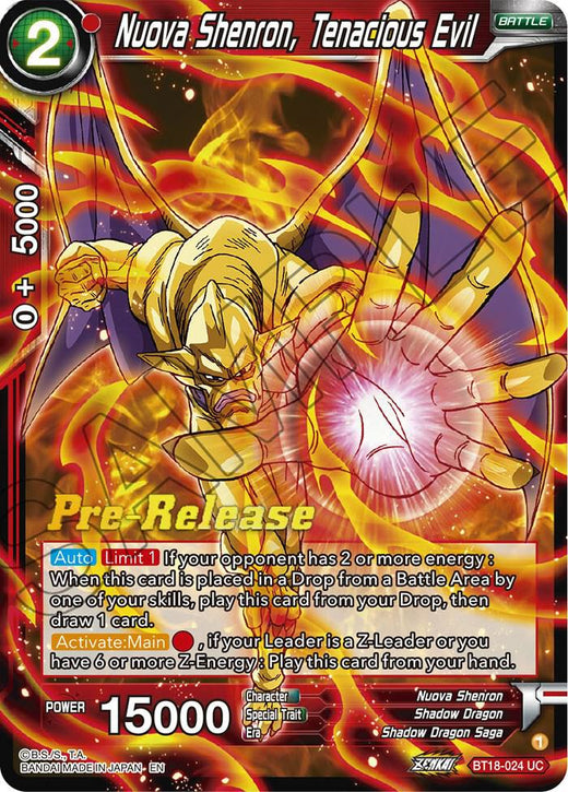 Nuova Shenron, Tenacious Evil BT18-024 Uncommon