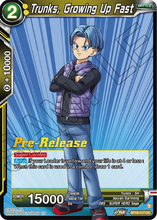 Trunks, Growing Up Fast BT18-117 Uncommon