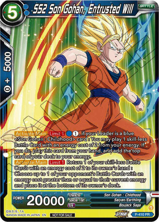 SS2 Son Gohan, Entrusted Will (Zenkai Series Tournament Pack Vol.1) P-410 Promo