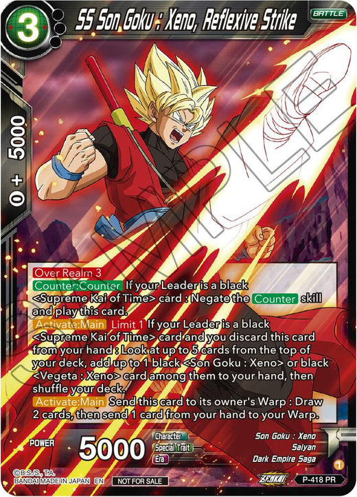 SS Son Goku: Xeno, Reflexive Strike (Zenkai Series Tournament Pack Vol.1) P-418 Promo