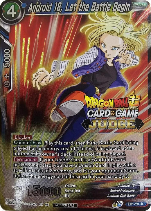 Android 18, Let the Battle Begin (Judge Pack Vol.12) EB1-20 Promo