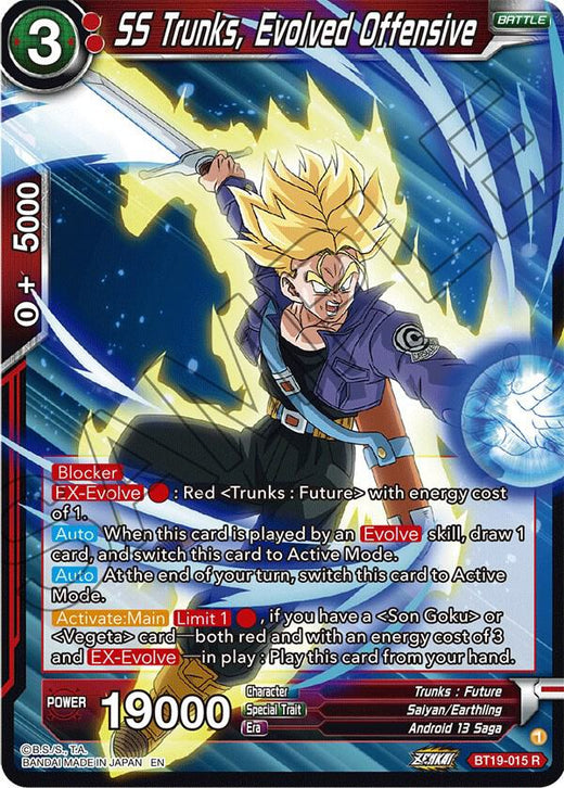 SS Trunks, Evolved Offensive BT19-015 Rare