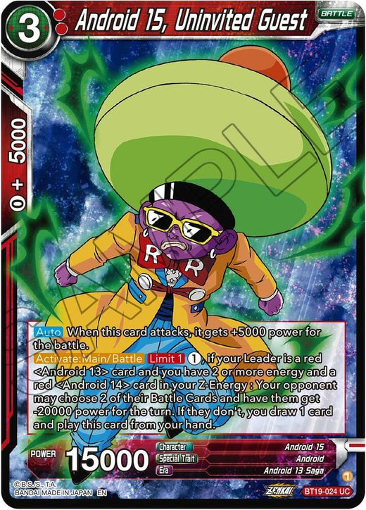 Android 15, Uninvited Guest BT19-024 Uncommon