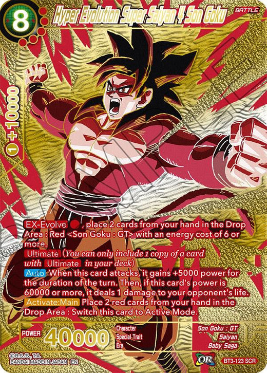 Hyper Evolution Super Saiyan 4 Son Goku (Premium Edition) BT3-123 Secret Rare Foil