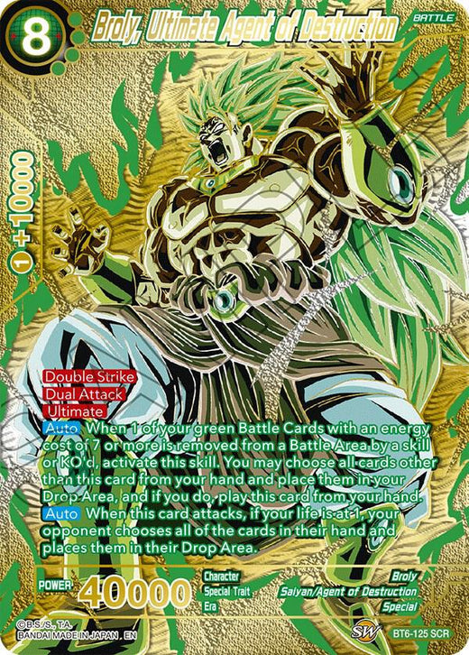 Broly, Ultimate Agent of Destruction (Premium Edition) BT6-125 Secret Rare Foil