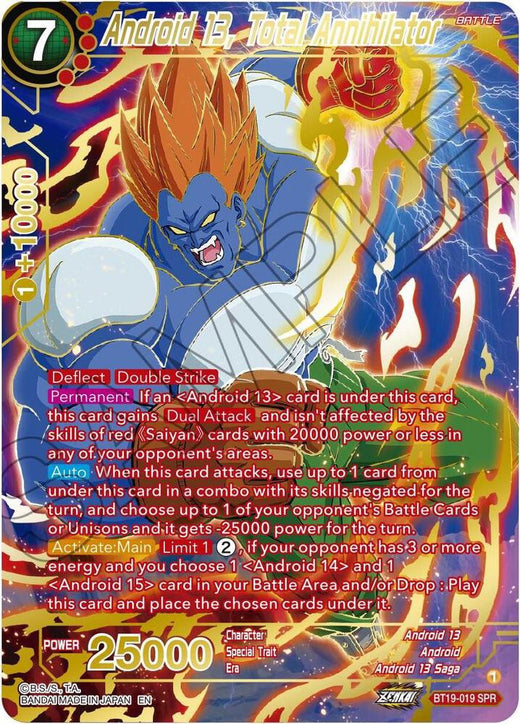 Android 13, Total Annihilator (SPR) BT19-019 Special Rare Foil