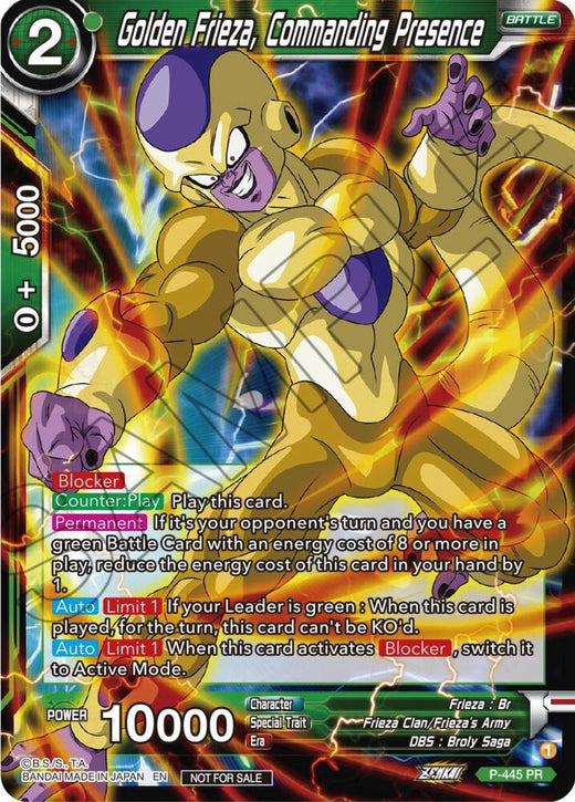 Golden Frieza, Commanding Presence (Zenkai Series Tournament Pack Vol.2) P-445 Promo