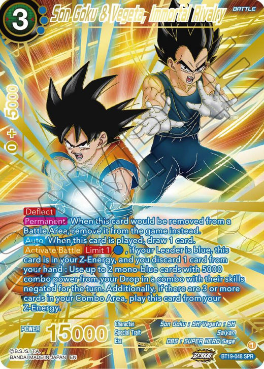 Son Goku & Vegeta, Immortal Rivalry (SPR) BT19-048 Special Rare Foil