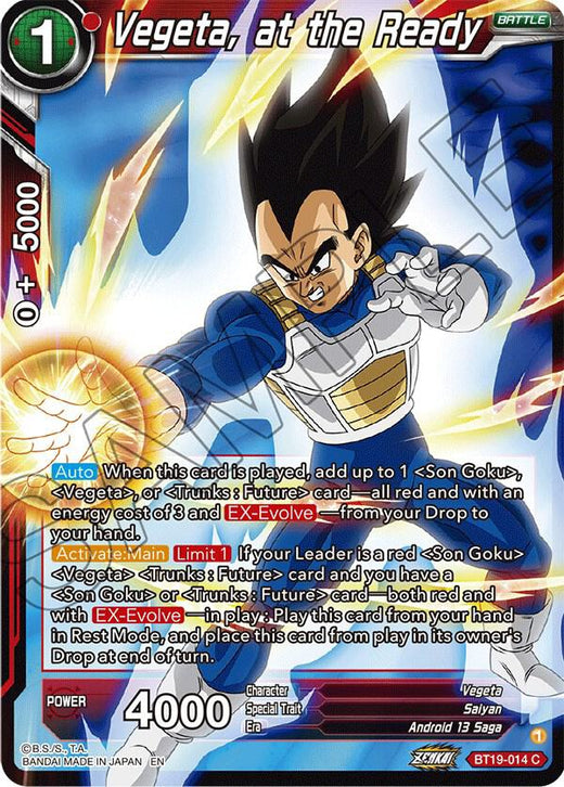 Vegeta, at the Ready BT19-014 Common