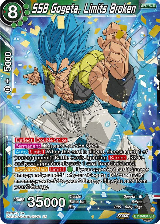 SSB Gogeta, Limits Broken BT19-084 Super Rare Foil