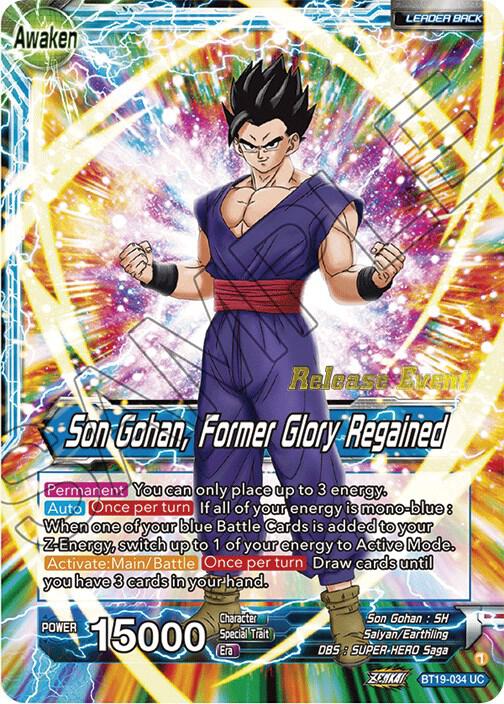 Son Gohan // Son Gohan, Former Glory Regained (Fighter's Ambition Holiday Pack) BT19-034 Promo