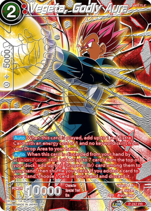 Vegeta, Godly Aura P-247 Promo Foil