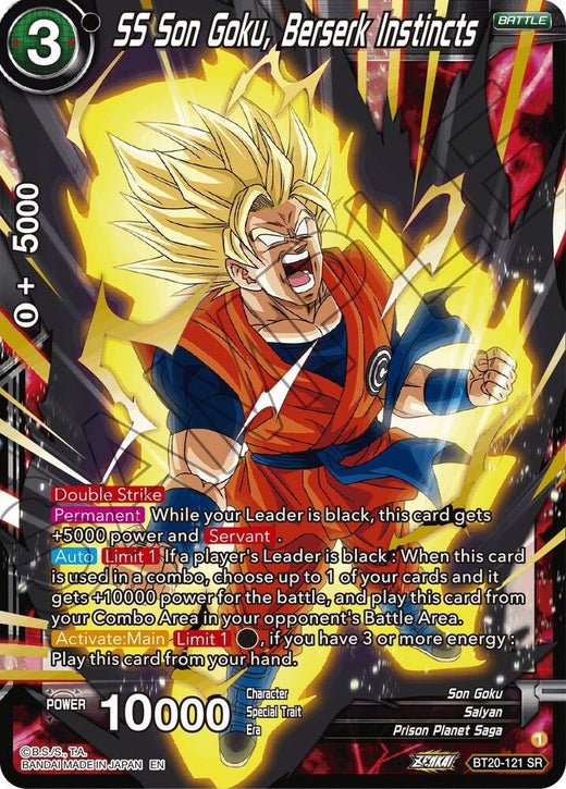 SS Son Goku, Berserk Instincts BT20-121 Super Rare Foil