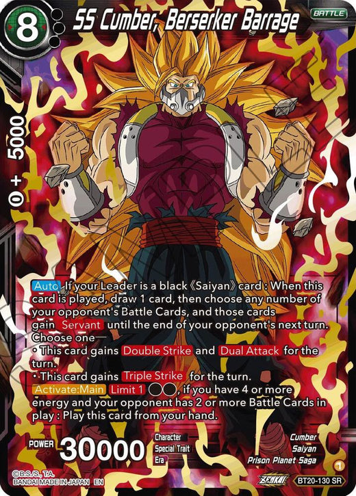 SS Cumber, Berserker Barrage BT20-130 Super Rare Foil