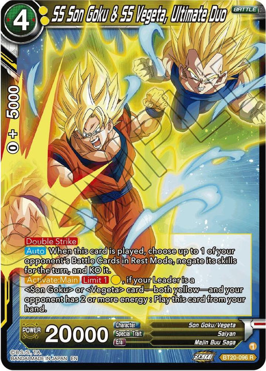 SS Son Goku & SS Vegeta, Ultimate Duo BT20-096 Rare