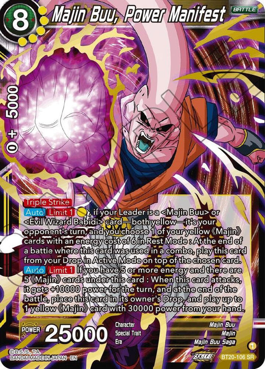 Majin Buu, Power Manifest BT20-106 Super Rare Foil