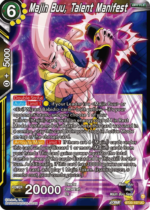 Majin Buu, Talent Manifest BT20-107 Uncommon