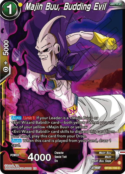Majin Buu, Budding Evil BT20-105 Common