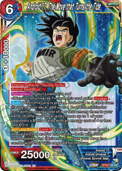 Android 17, The Move that Turns the Tide BT20-139 Super Rare Foil