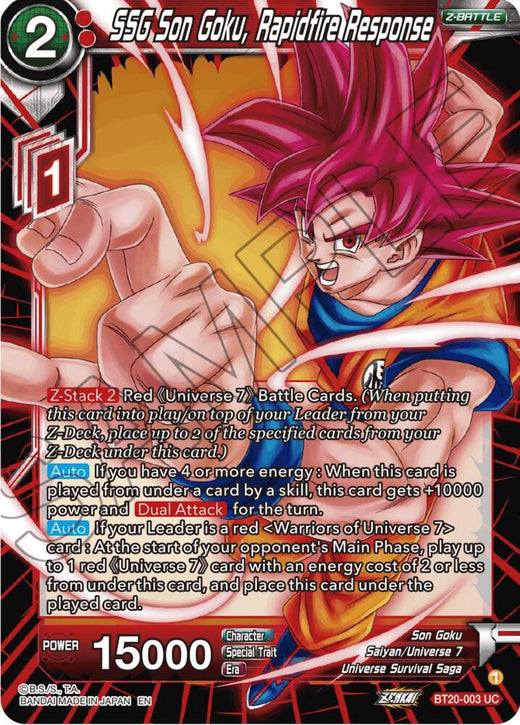 SSG Son Goku, Rapidfire Response BT20-003 Uncommon
