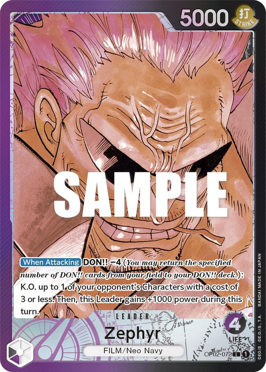 Zephyr (Alternate Art) OP02-072 L Foil