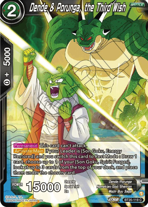 Dende & Porunga, the Third Wish BT20-119 Common